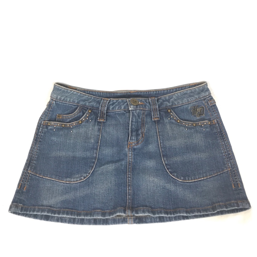 Harley Davidson Womens Studded Mini Skirt Size 4